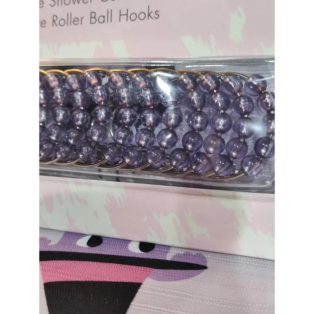 Betsey Johnson Halloween Shower Curtain 12 Hook Set Dogs Pumpkin 72”x 72” NEW